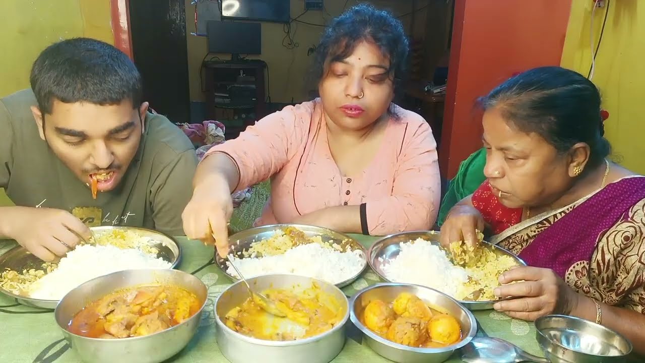 Big bites Eating Gule Fish Chicken Dim posto|Bengali Mukbang ASMR|Eating show