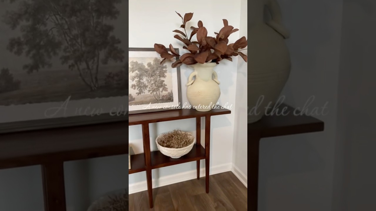 Simple Cozy Console Styling | Warm Neutrals + Natural Textures #shorts