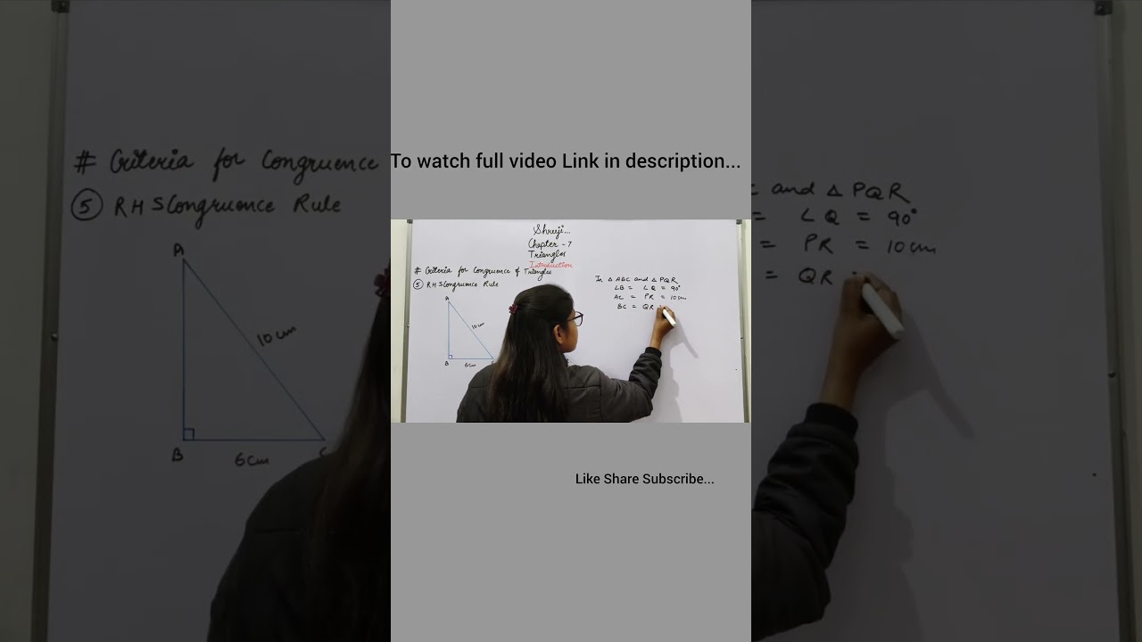 RHS Congruence Rule of Class IX by Preeti Kumawat