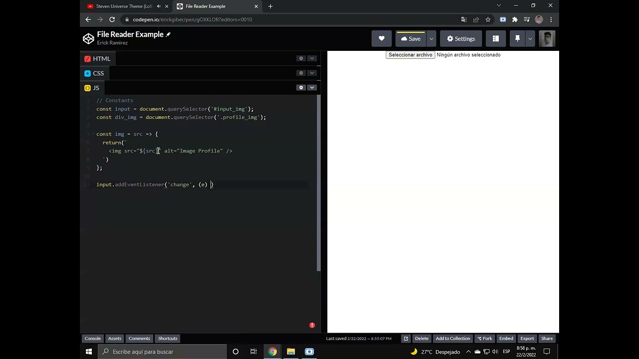 JavaScript - File Reader Example (img)