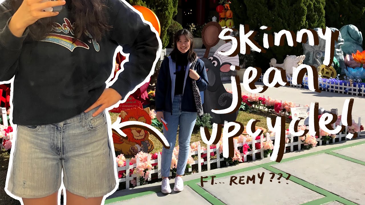 how to turn skinny jeans into wide leg shorts! (thrift flip/upcycle!)
