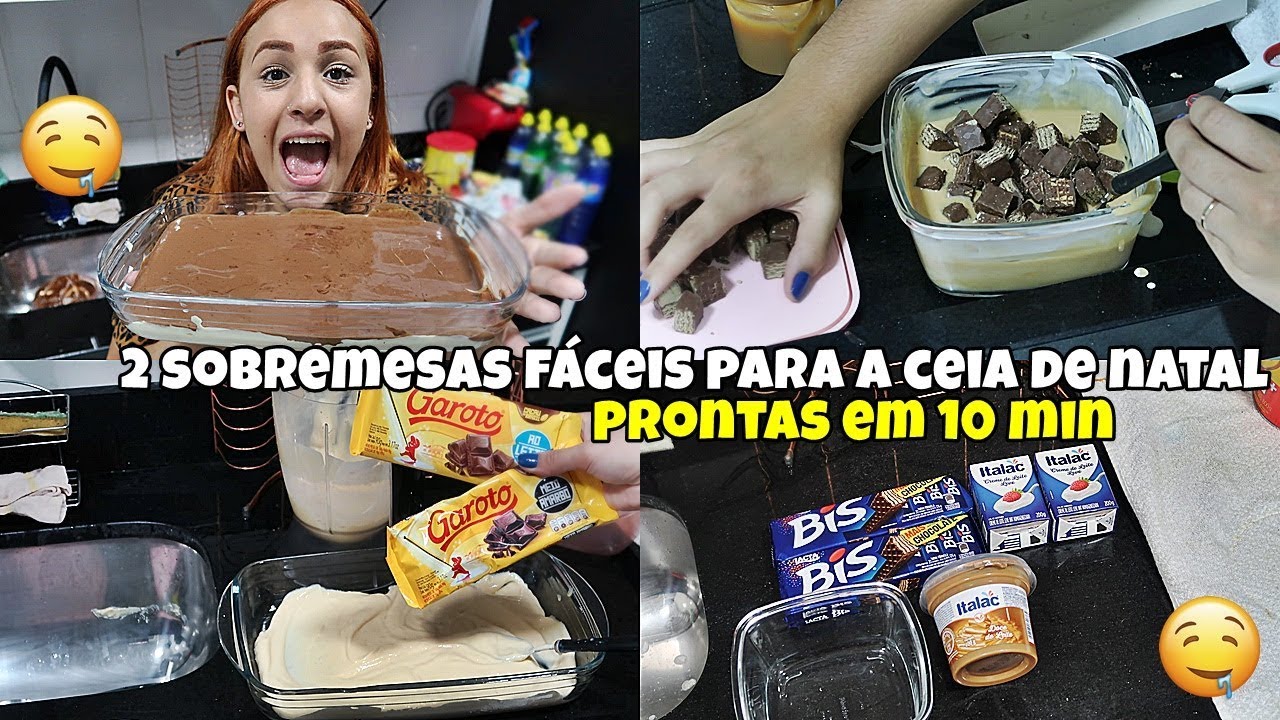 2 SOBREMESAS FÁCEIS E RÁPIDAS DE FAZER PARA A CEIA DE NATAL ❤️🎅  | MOUSSE TRUFADO E CREMOSO DE BIS