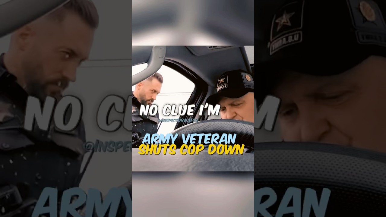 Army veteran refused to answer questions and made the cop back off.