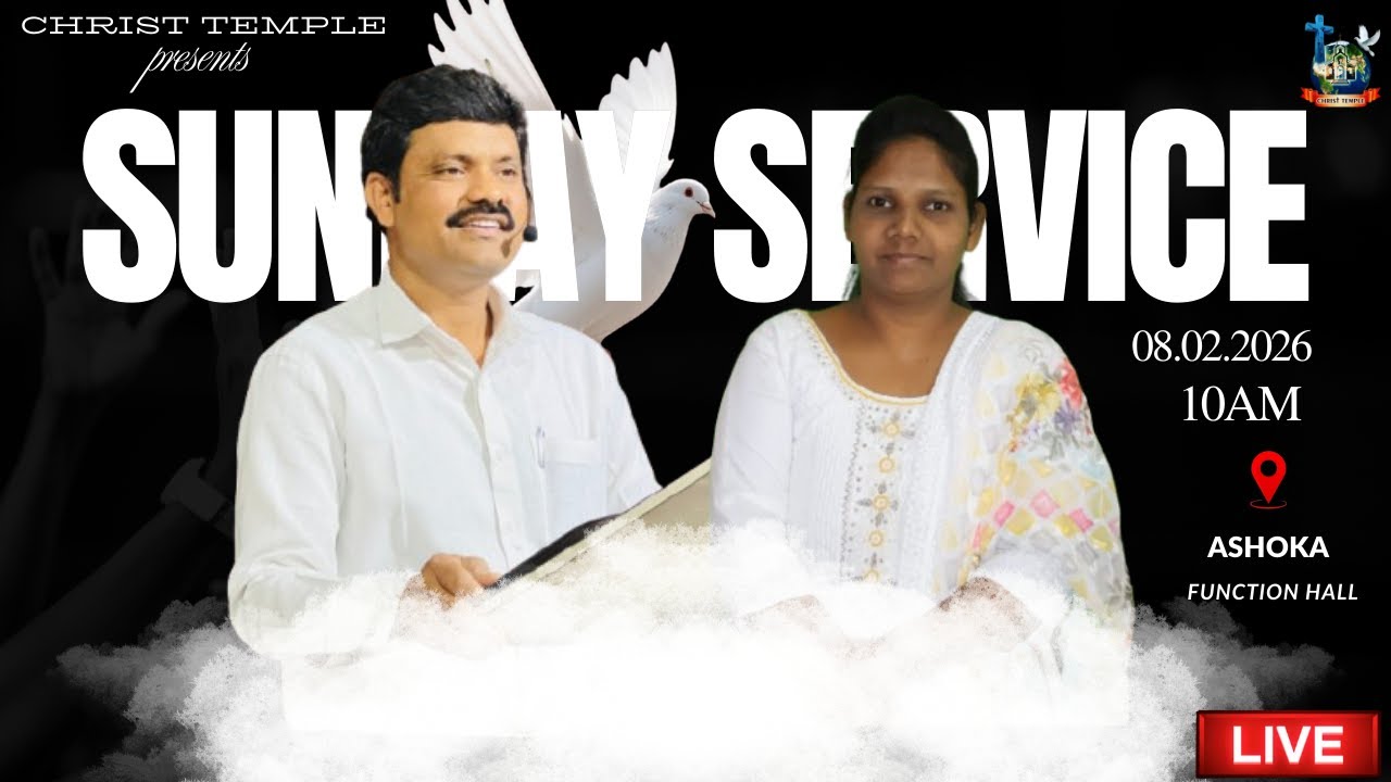 SUNDAY SERVICE #live || 08/02/2026 || A B Prasad || #christtemplehyderabad #abprasad #christmassongs