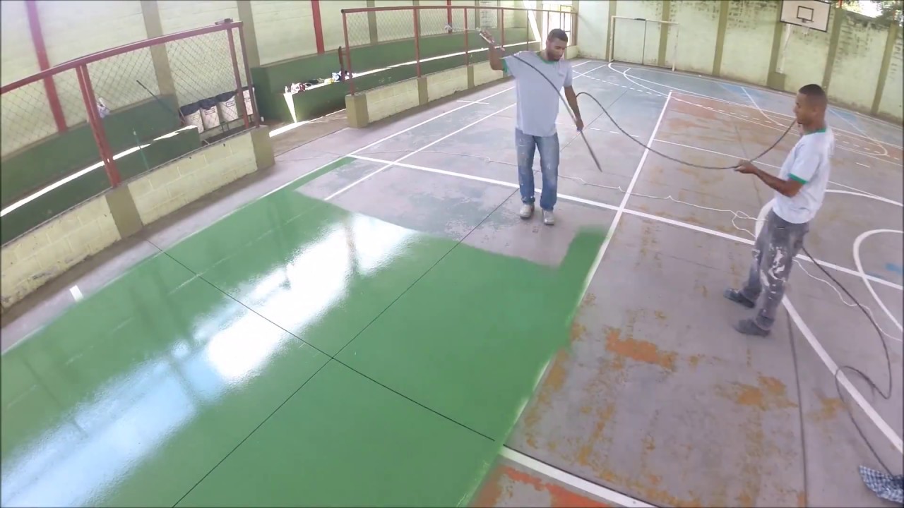 PINTURA DE QUADRA POLIESPORTIVA😃👍/rdkpinturas