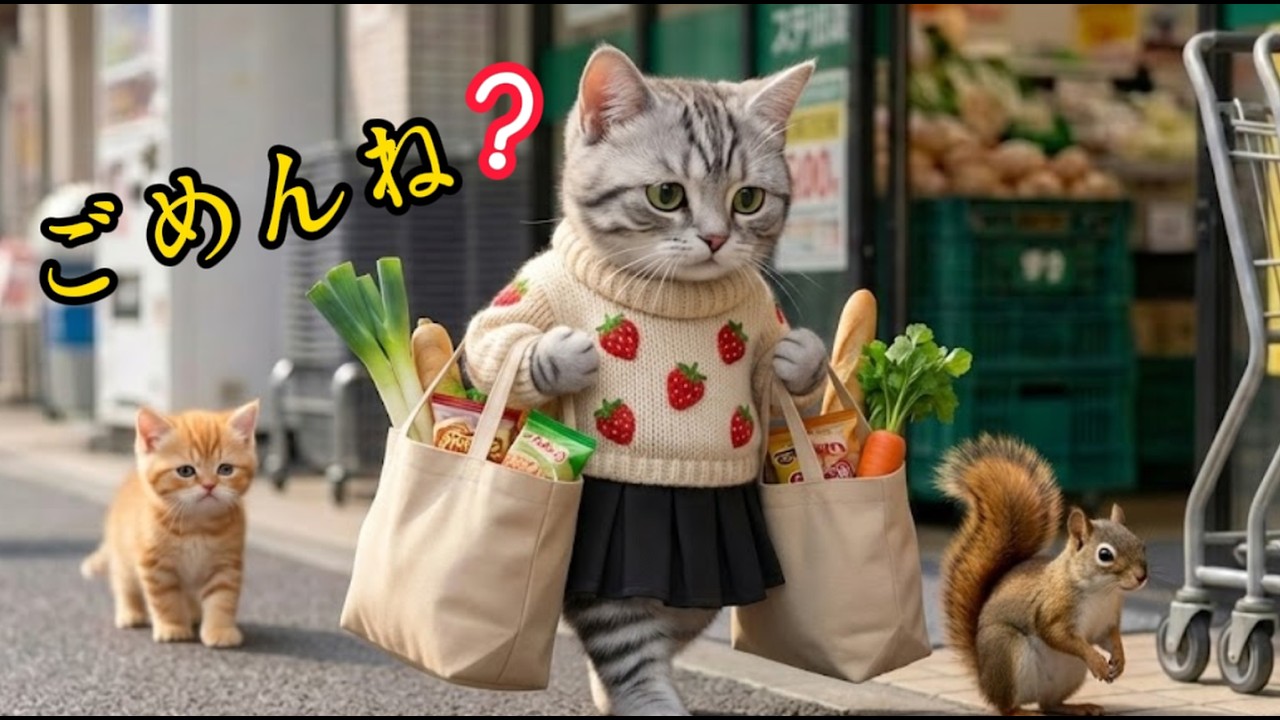 スーパーで欲しがったマフラーを我慢させた日。ご飯も食べずに落ち込む子猫へ、ココが夜なべして編んだサプライズに涙…【感動】