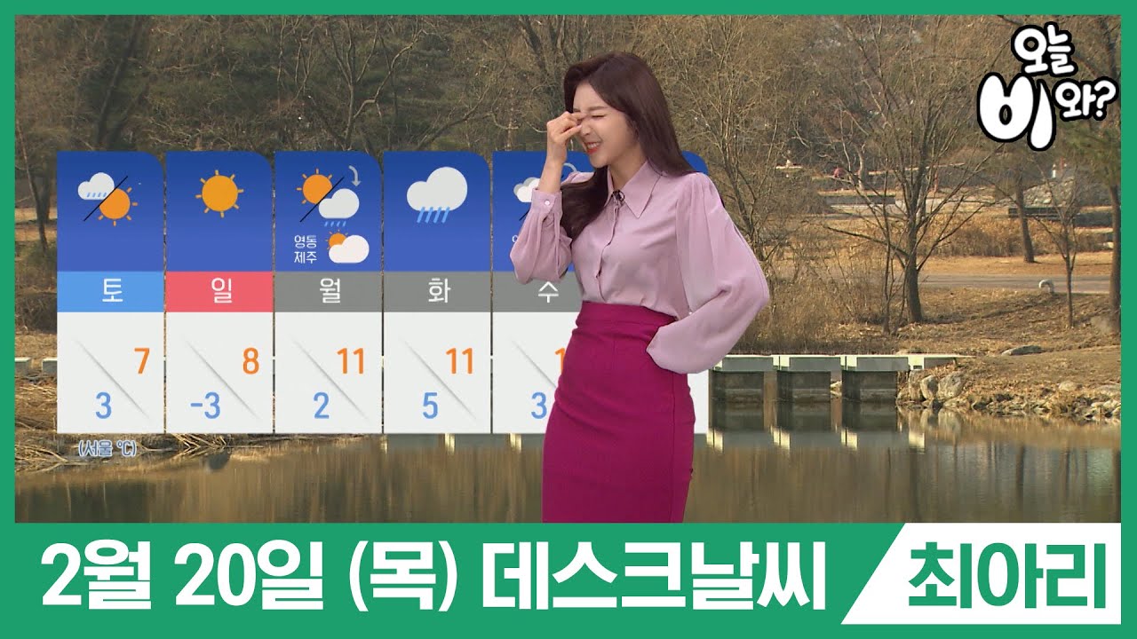 [오늘날씨] 최아리 : 뉴스데스크 기상예보 20200220