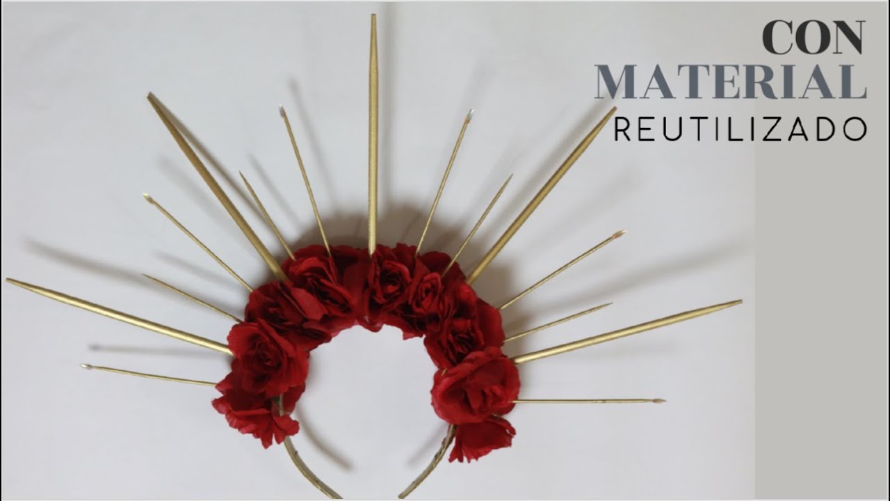 Cómo hacer una corona/diadema de flores con palillos (picos)