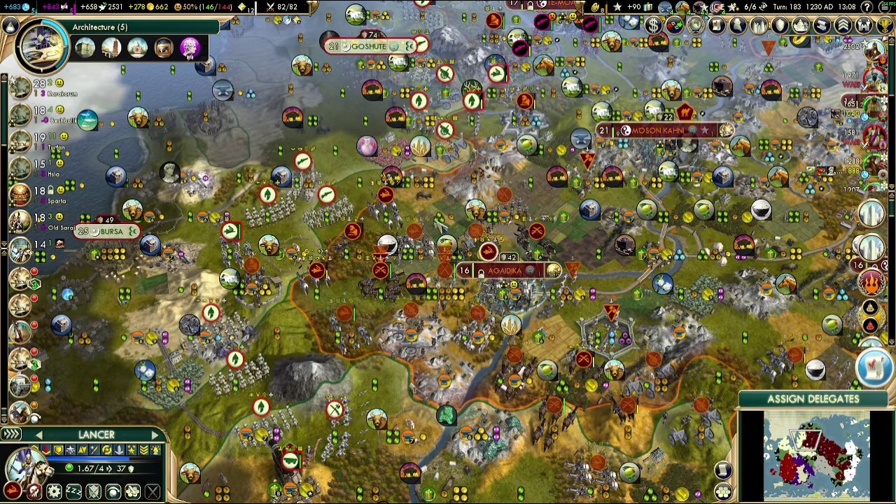 Civ5 Vox Populi game007 Mongol Furs pt5 vs Otto/ Rome