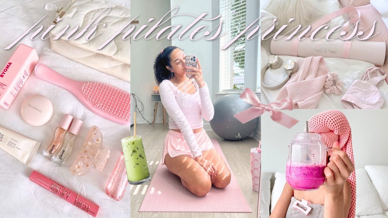 becoming a PINK PILATES PRINCESS 🎀🧘🏽‍♀️🍵 workouts, wellness, self care