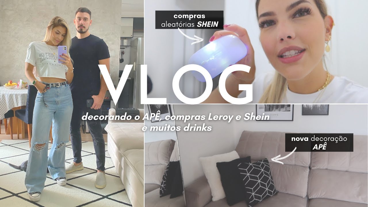 COMPRAS ALEATÓRIAS SHEIN, DECORANDO O APÊ, TREINO EM CASAL, GIN E MUITO VINHO #vlog