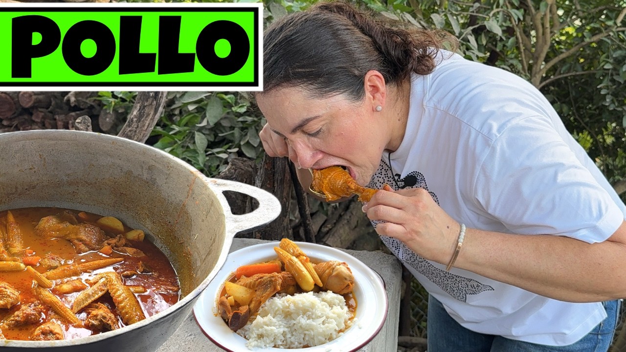 Haciendo pollo guisado en el campo - Asi se come en El Salvador 🇸🇻