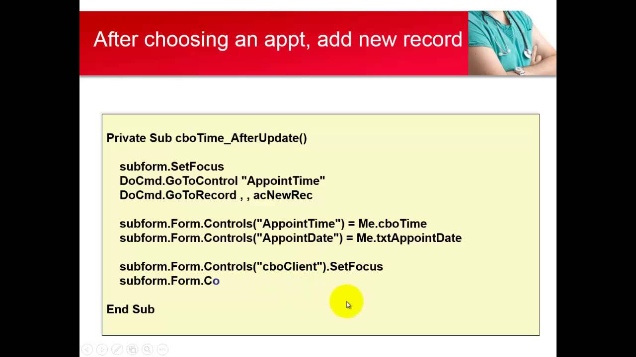 Creating a schedule of appointments in Access with VBA