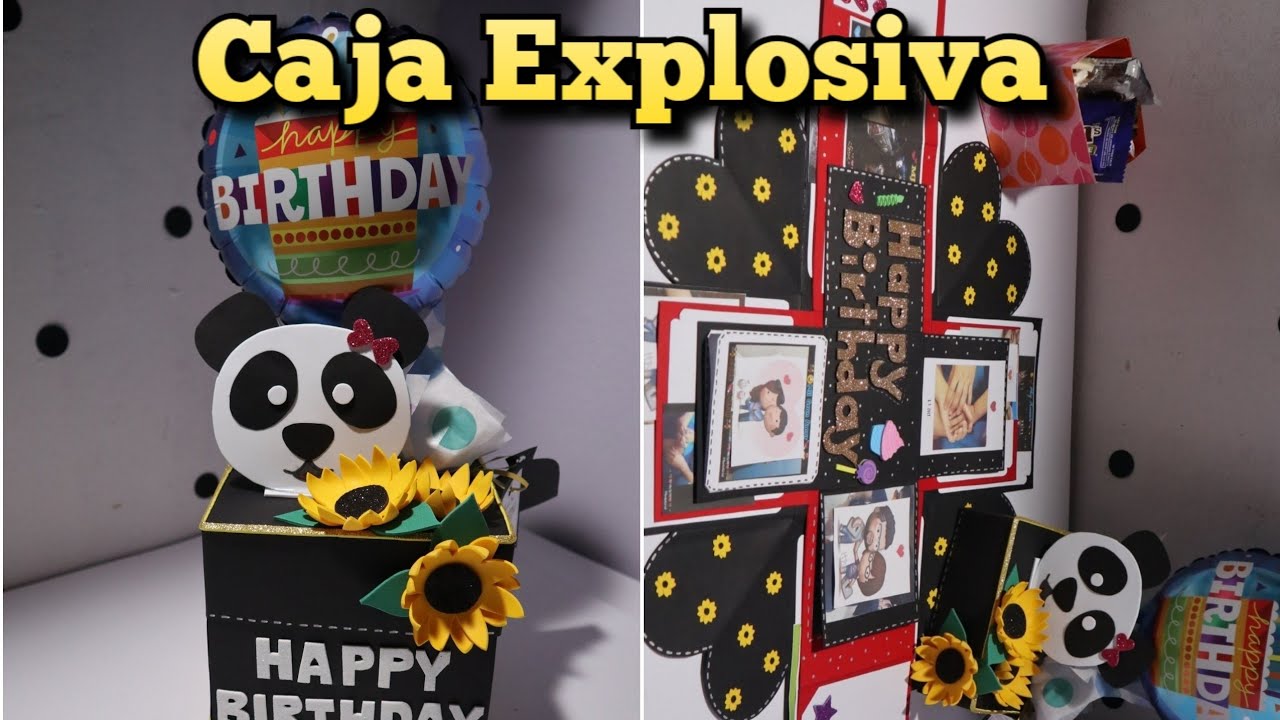 DIY | Exploding Box | Caja Explosiva | CUMPLEAÑOS 🎂PANDA🐼 💕 Alee Fonseca