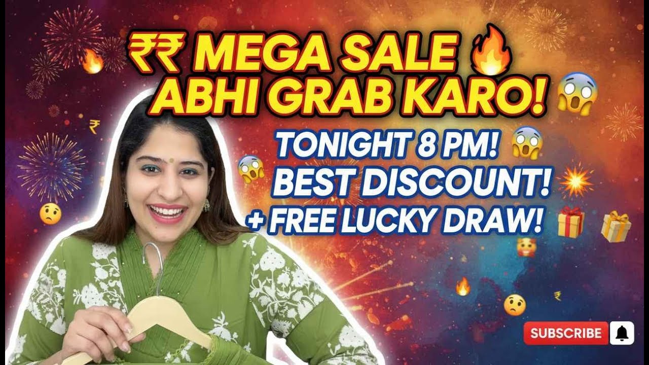 Mega Sale Tonight 🔥 8:00 PM Best Discount 💥 + Free Lucky Draw 🎁