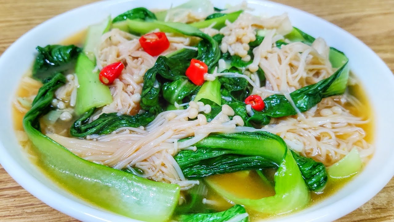 MENU SIMPEL TUMIS JAMUR ENOKI PAKCOY YANG SUPER ENAK