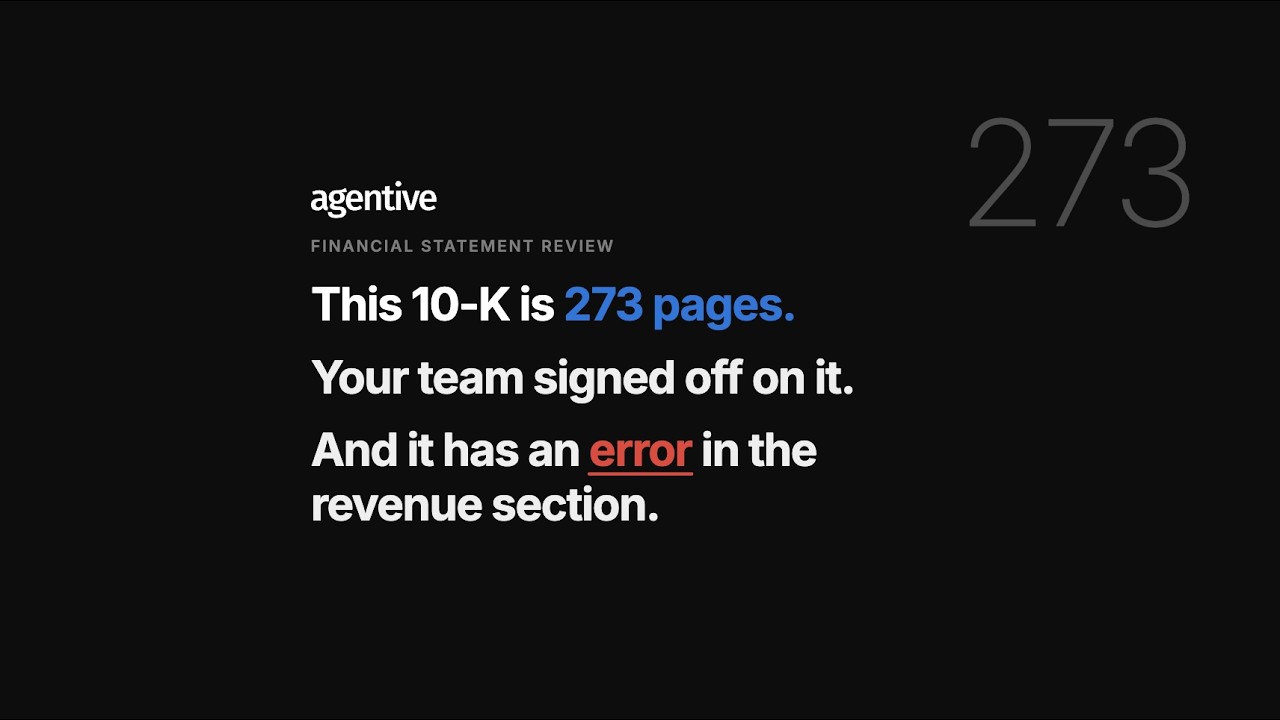 AI-powered Financial Statement Review: Agentive catches errors so your audit clients won't.