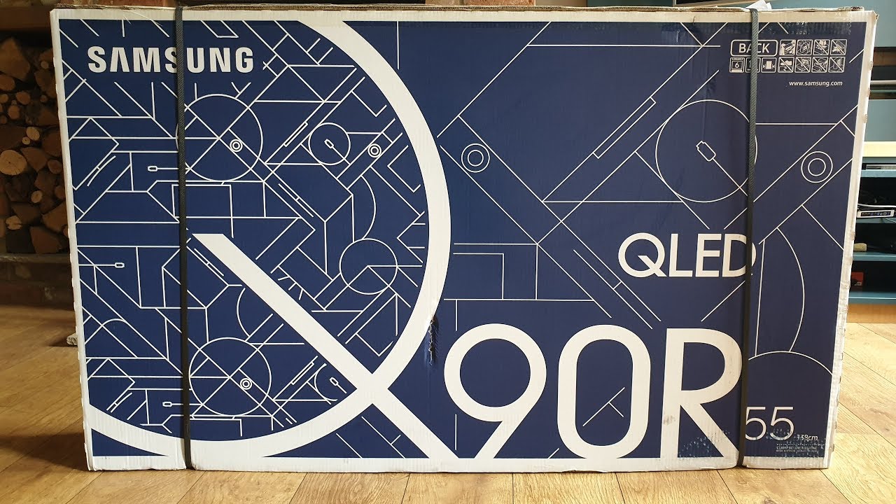 Samsung 2019 Q90R Quick Unboxing and Setup On Double Arm Wall Mount