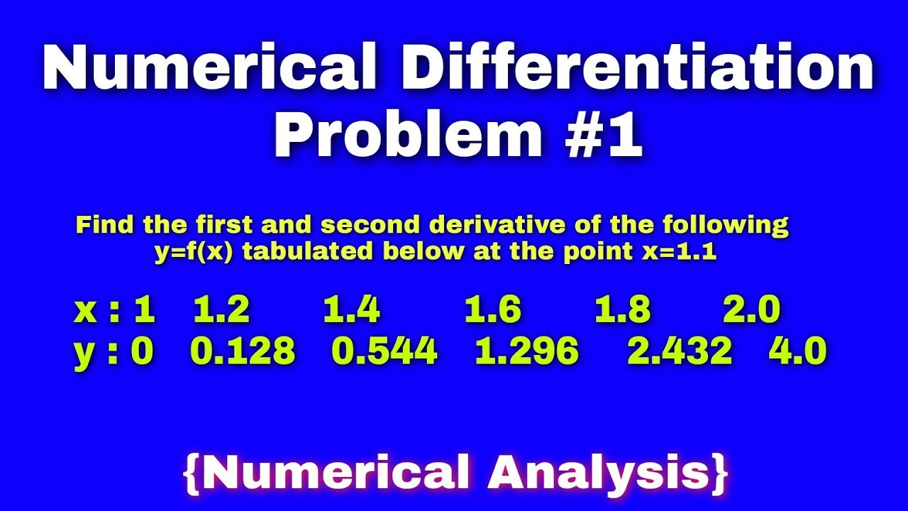 1. Numerical Differentiation example | Numerical Differentiation in numerical Analysis