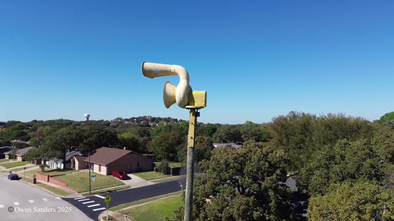 ACA Allertor 125 Siren test, Ambience and 1 Minute Alert Hurst TX.