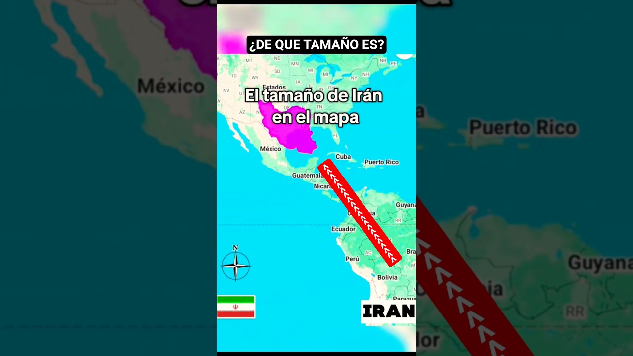 El tama&ntilde;o de Ir&aacute;n en el mapa #iran #banderas #noticias  #geografia #maps