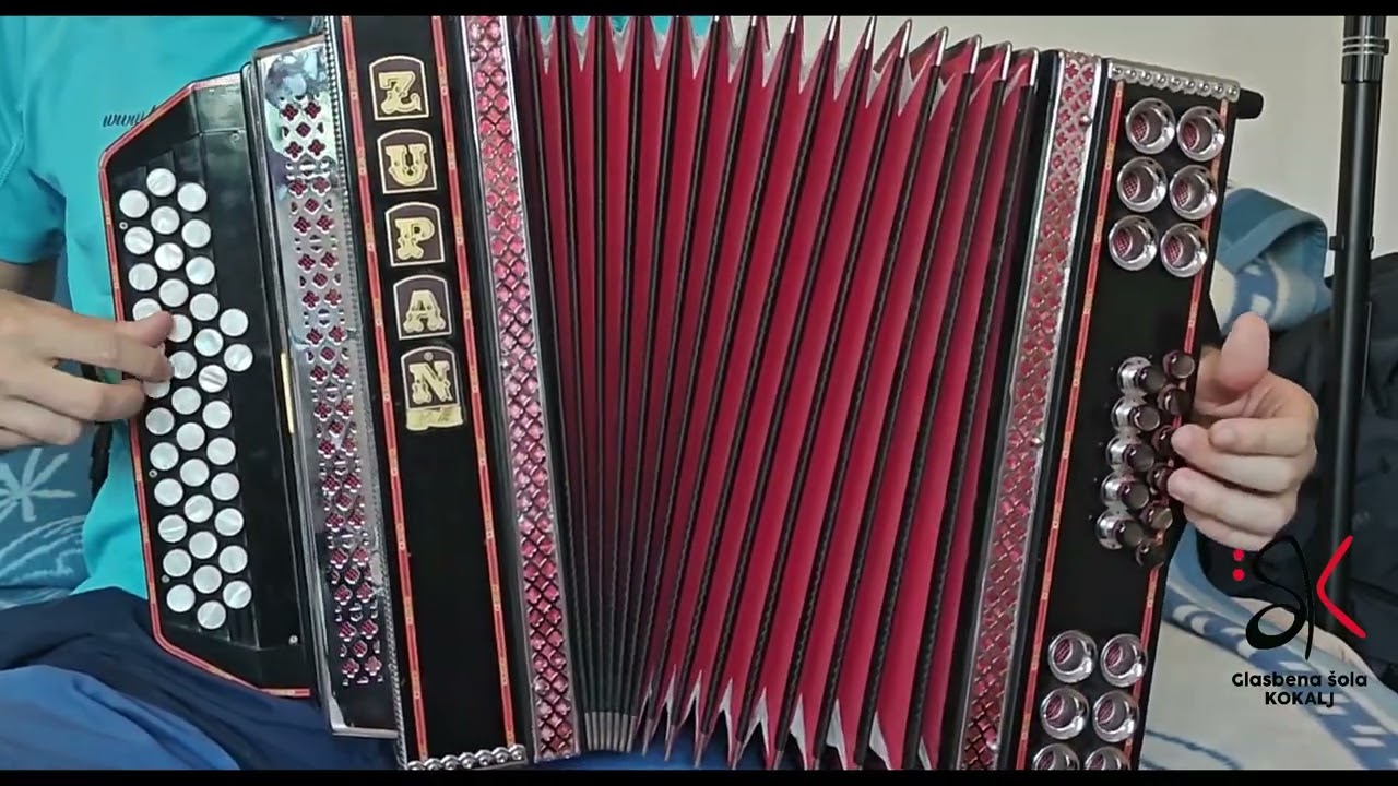 Lekcija za diatonično harmoniko - Avsenik - Stara polka - C F B (#84)