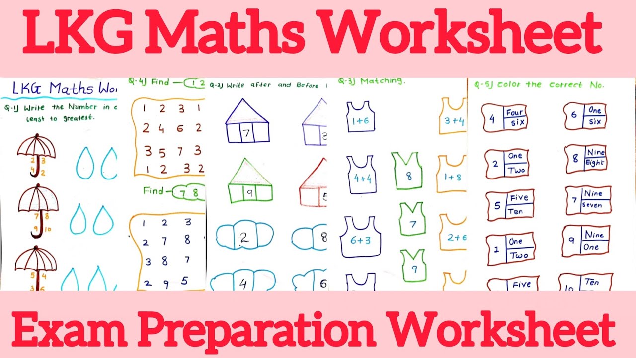 LKG Maths Worksheet|LKG Class Exam Practice Worksheet|LKG Class Maths Worksheet|LKG Class Worksheet 