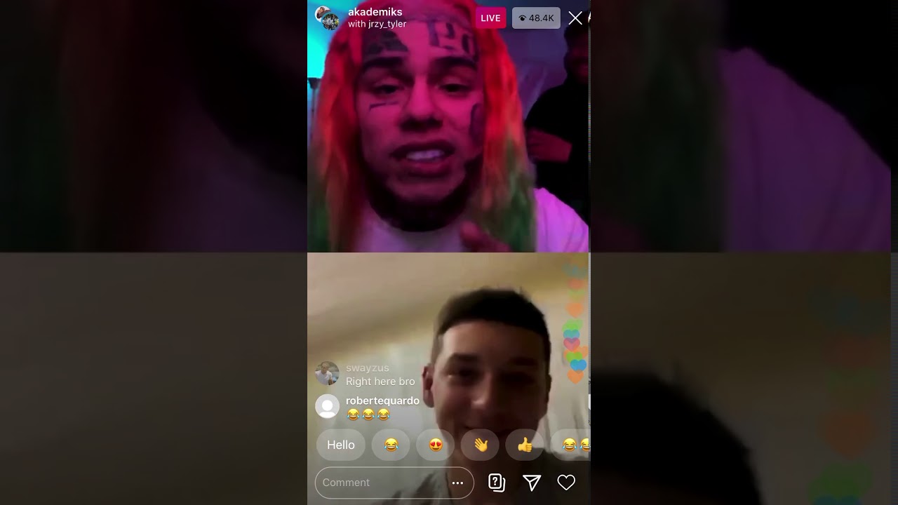 Fan calls 6ix9ine a rat on IG live