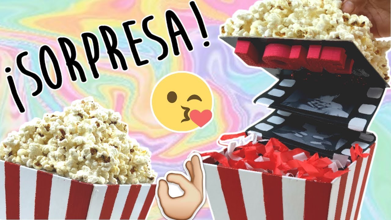 REGALO PARA MI NOVIO CAJA SORPRESA DE PALOMITAS + KIT DE CINE  ♥ DÍA DE SAN VALENTIN ♥ YUMIKU