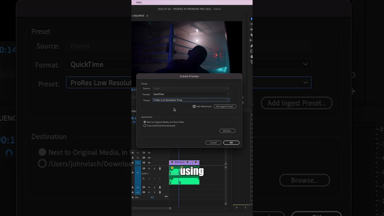 Как создать прокси в Premiere Pro