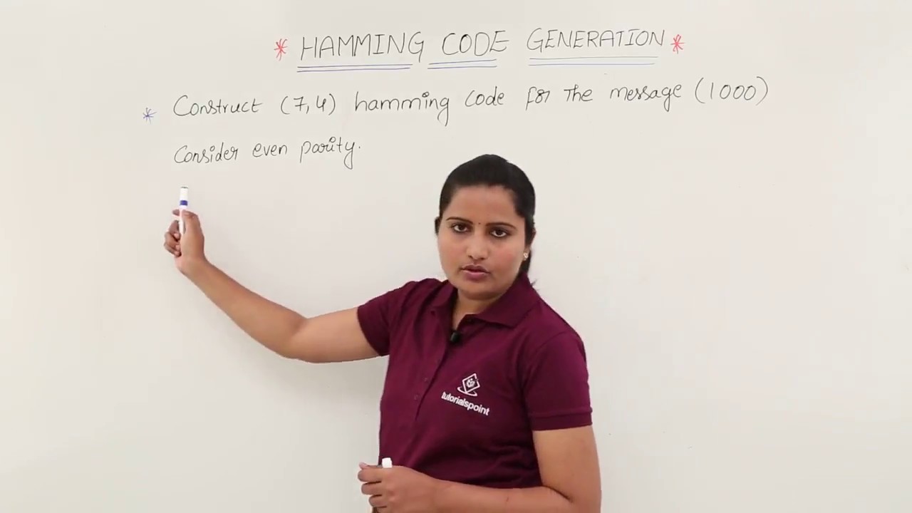 Hamming Code Generation Example with Even Parity