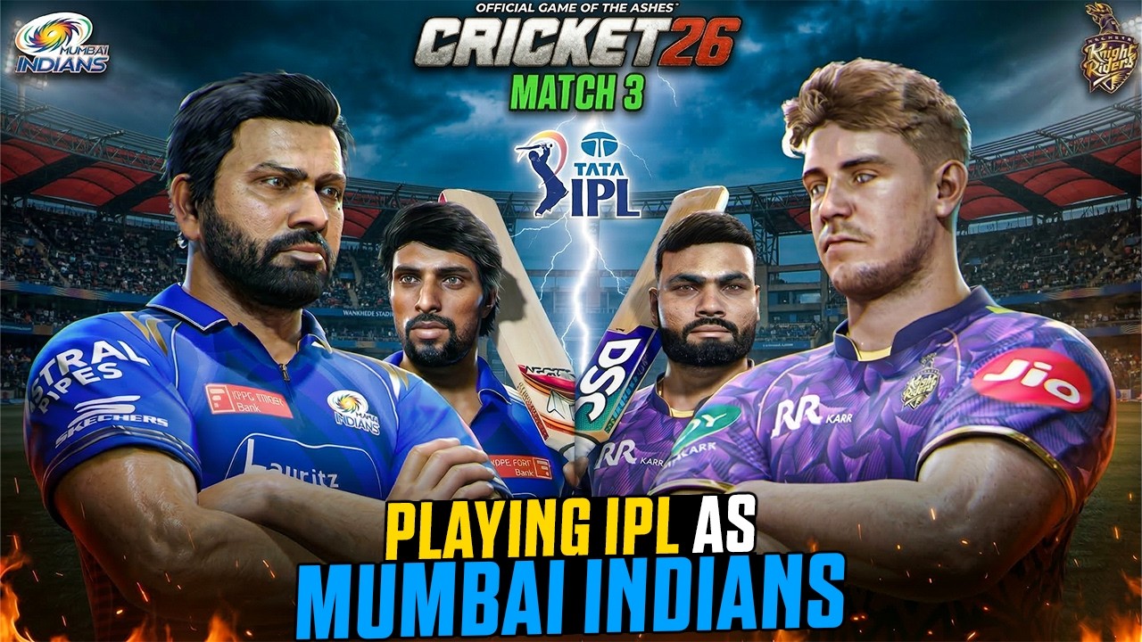 MI vs KKR - IPL 2026 😍🔥| Playing IPL as Mumbai Indians in Cricket 26