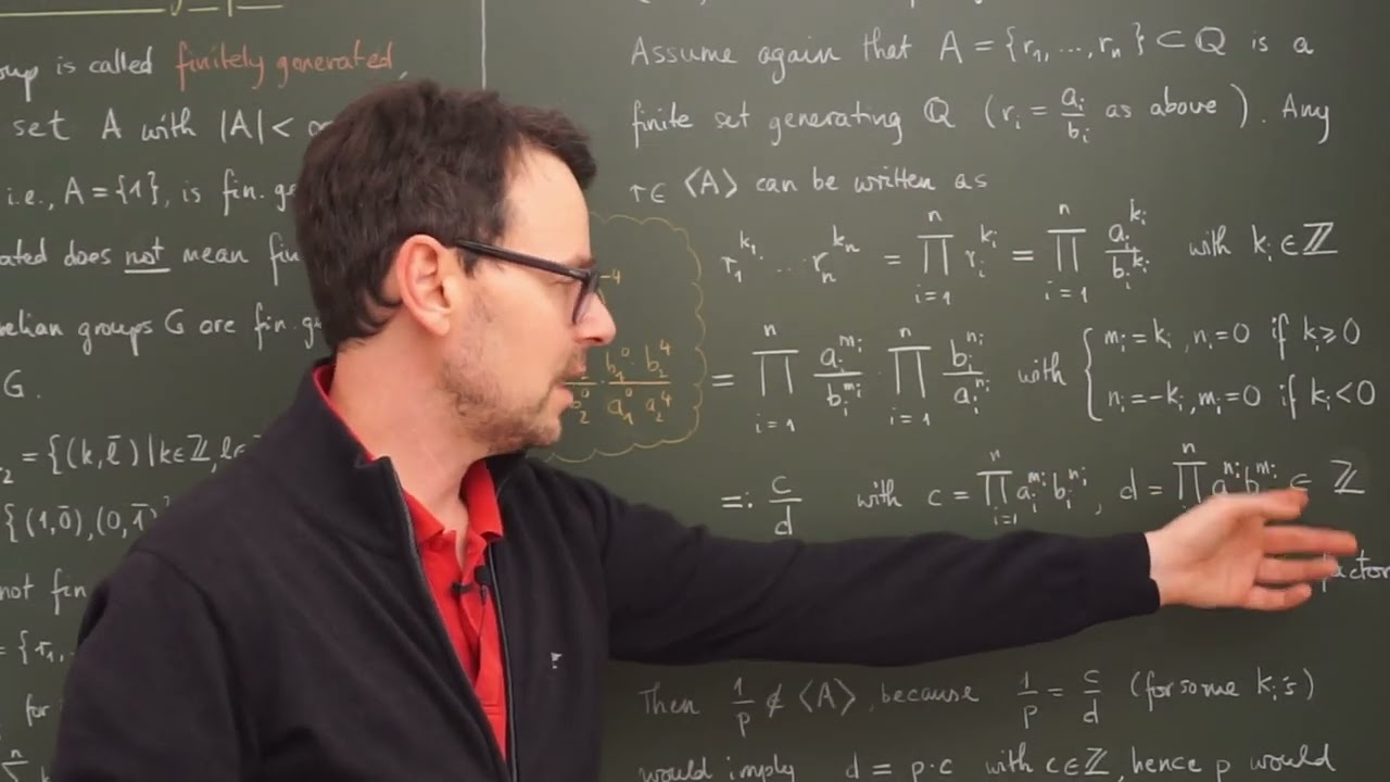Group theory (lesson 36B / English): (Q\{0}, *) is an abelian group that is not finitely generated