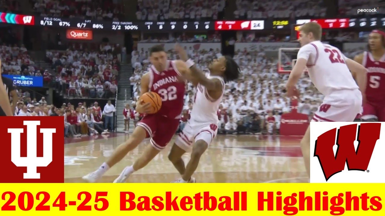 Indiana vs #21 Wisconsin Basketball Game Highlights 2 4 2025