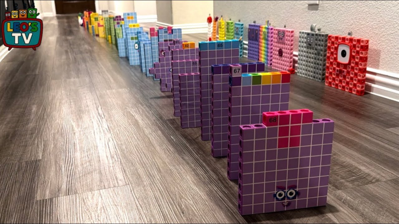 NumberBlocks Domino Chain Reaction With Special Guest NumberBlocks 100-600!  | |  Leo’s TV