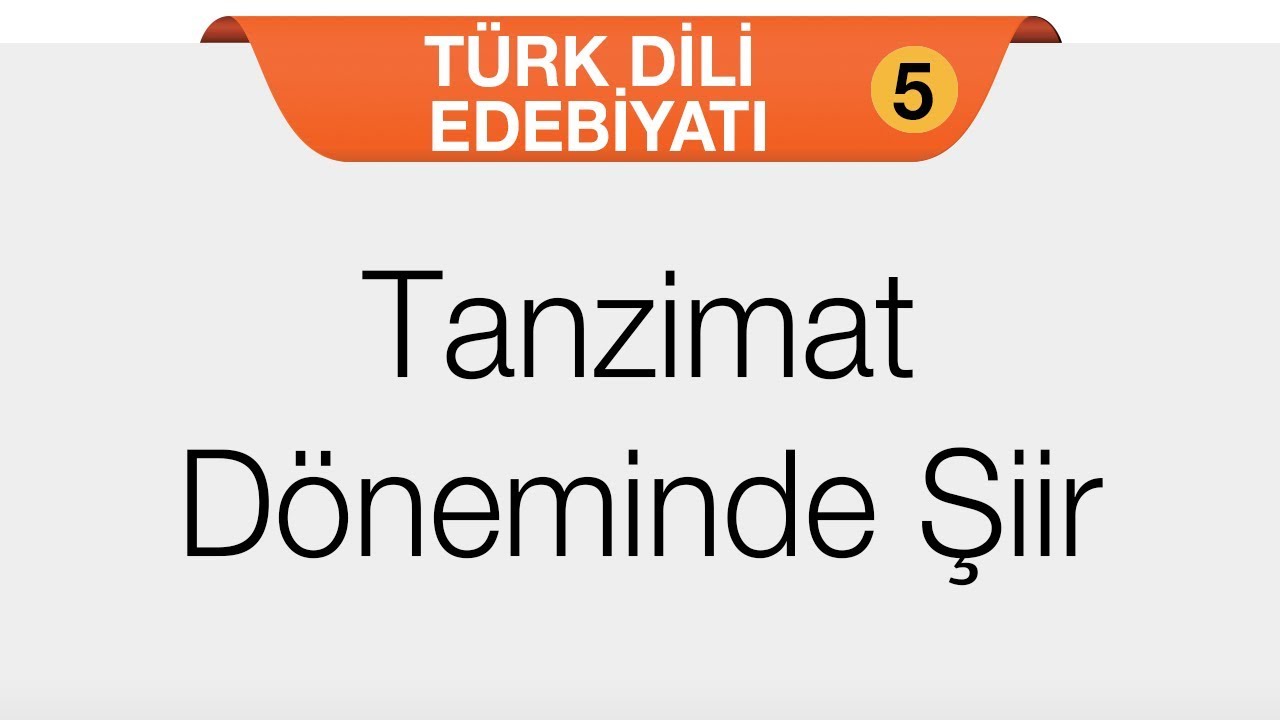 Şiir - Tanzimat Döneminde Şiir