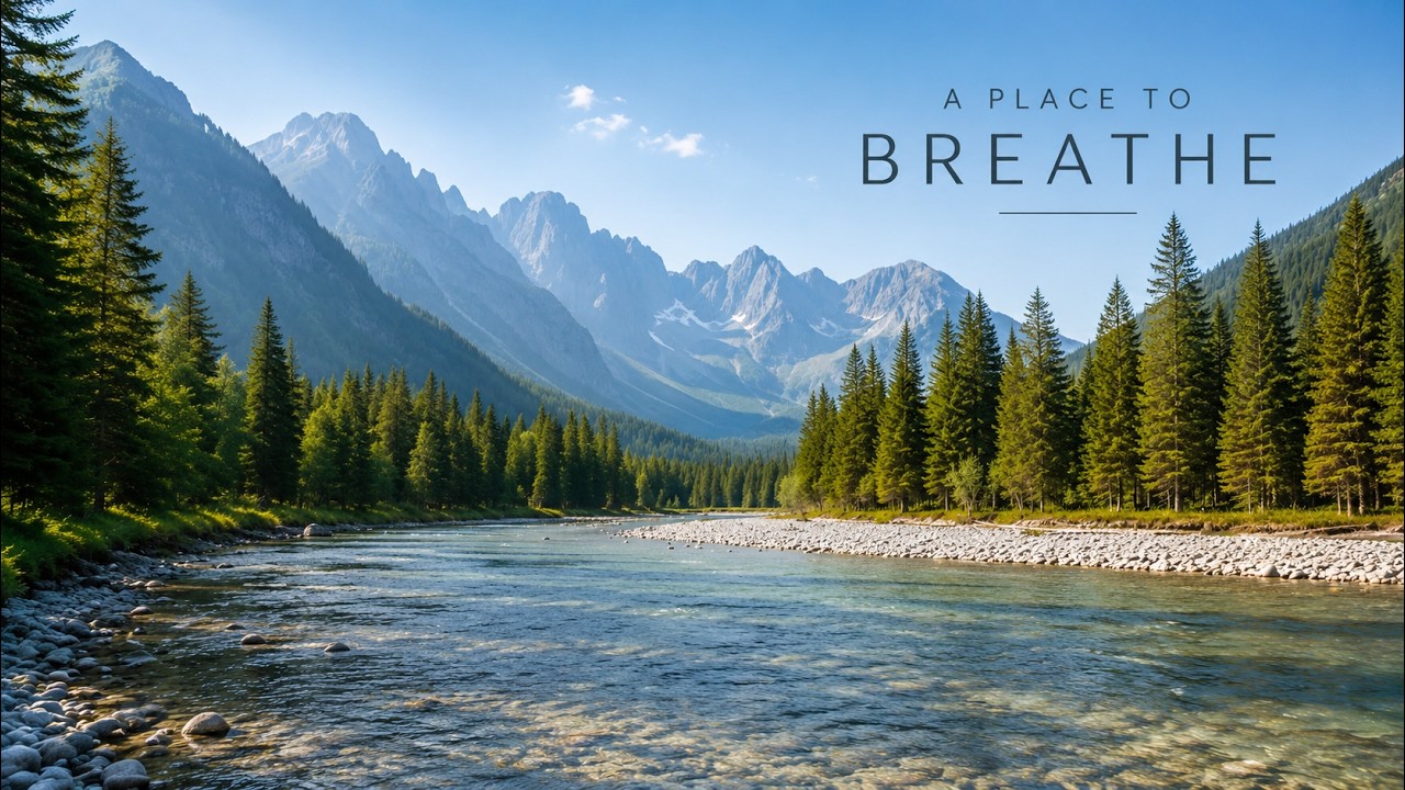 A Place to Breathe - Crystal Clear Mountain River & Flowing Water Sounds (3 Hours)
