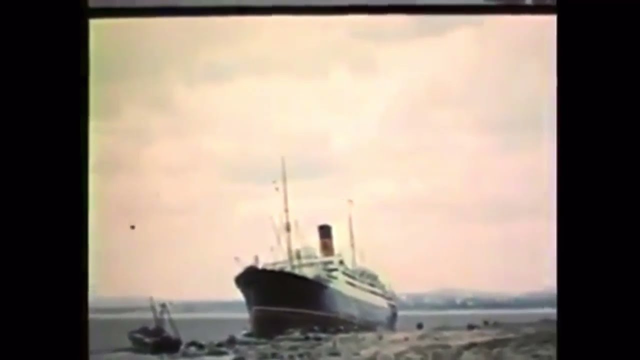 Colour Film Footage of Cunard’s RMS Franconia Aground at Île d’Orléans