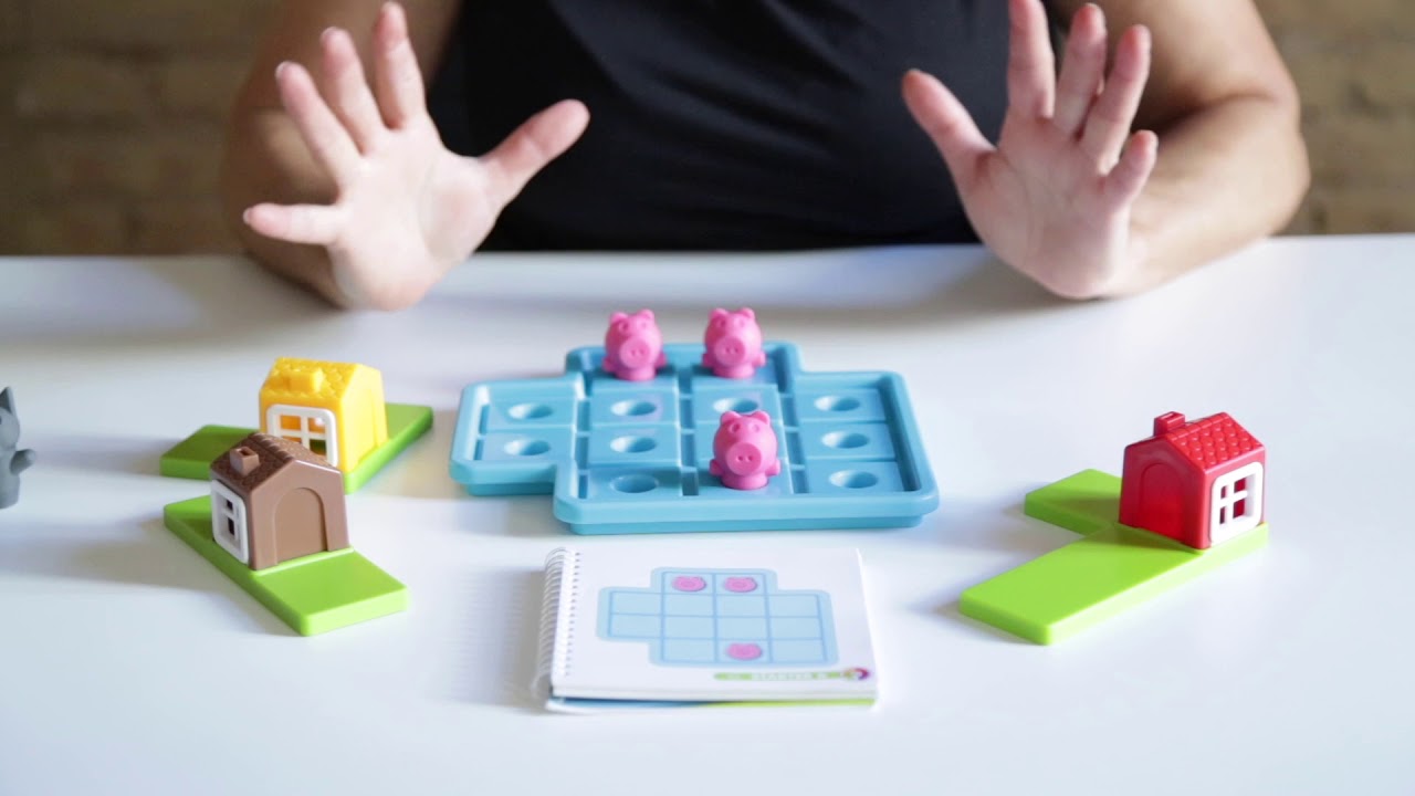 Cómo jugar a los tres cerditos, un juego de lógica para niños a partir de 3 años