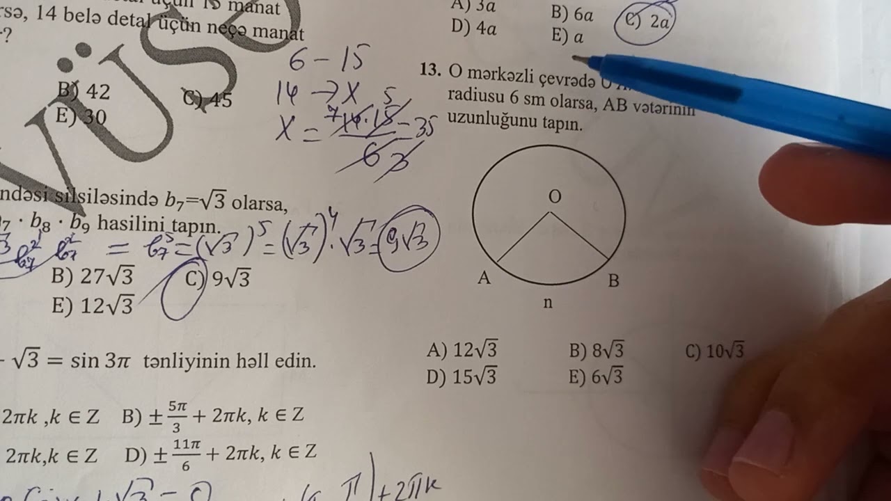 22.04.2021 buraxılış imtahanının izahı-Cəbrayıl müəllim