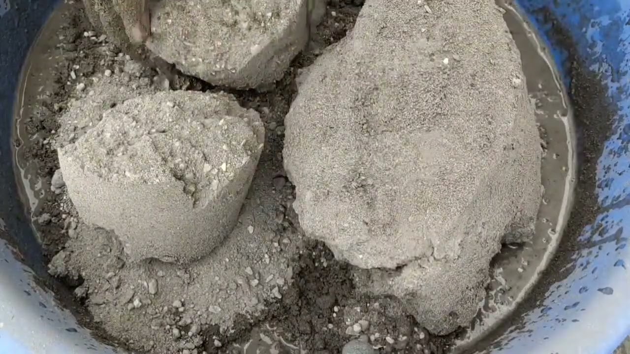 Asmr - gritty sand cement crumbling in water 💦