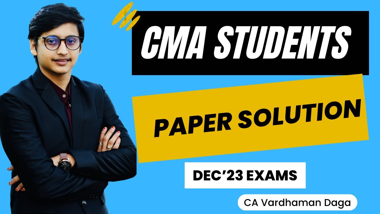 CMA Inter Taxation paper solution Dec'23 exams | CA Vardhaman Daga@arhaminstitute