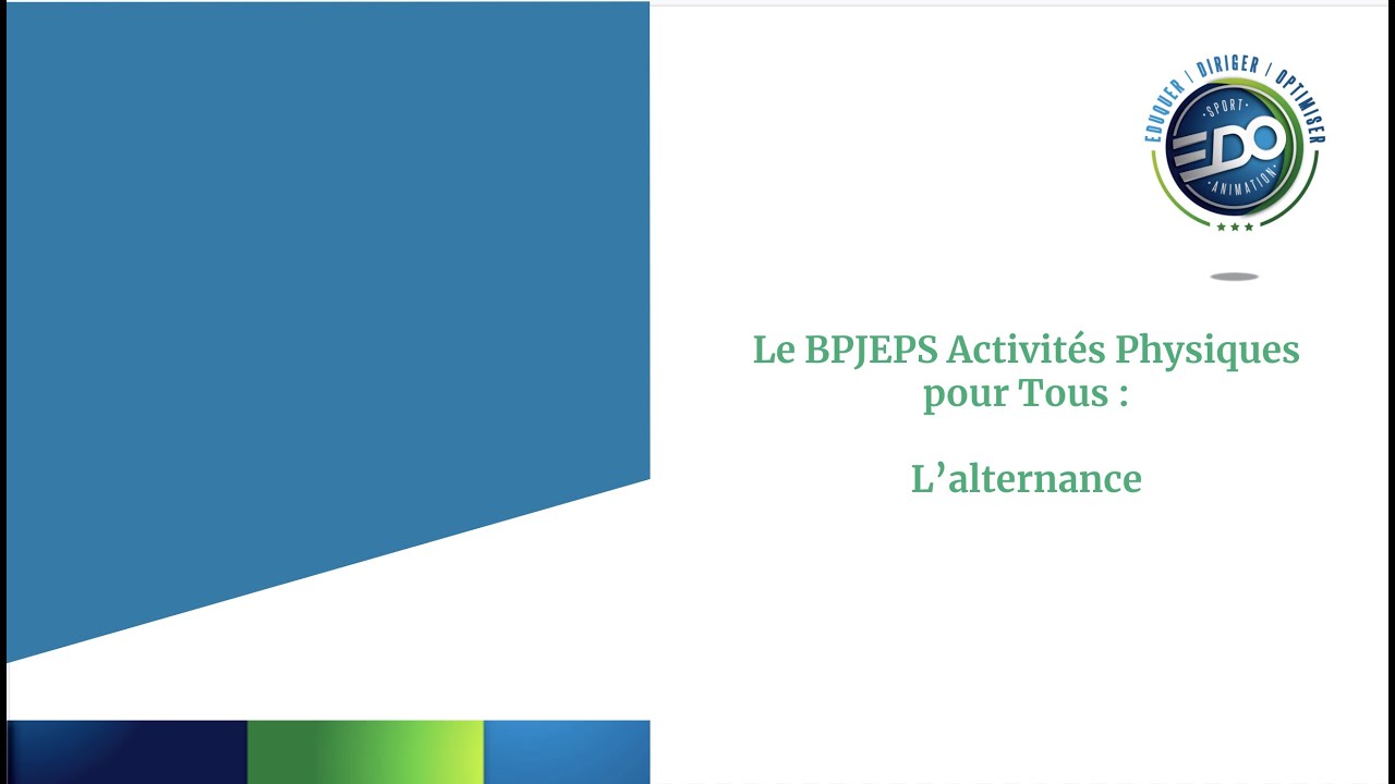 Le BPJEPS APT : l'alternance