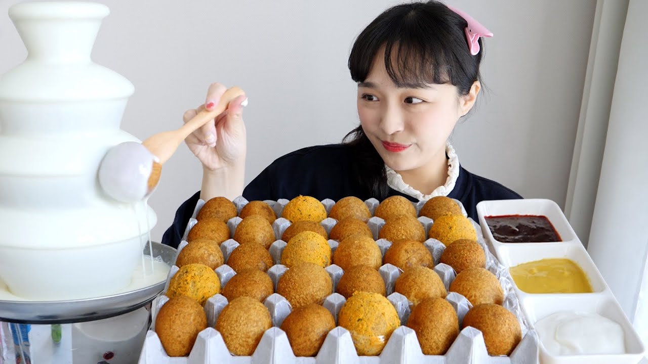 30살 기념 치즈볼 한판 먹방⭐BHC치즈볼,뿌링치즈볼,맘스터치 치즈볼 ft.연유분수+Q&A | REALSOUN MUKBANG | Cheeseballs :D
