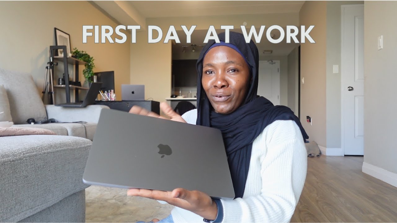 FIRST DAY AT WORK, UNBOXING MY WORK LAPTOP, ORIENTATION WEEK | AMINA DANJUMA