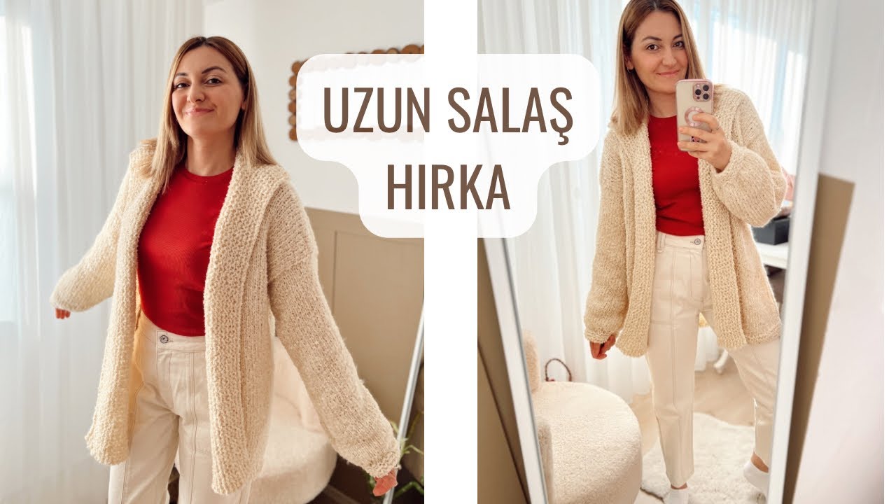 UZUN SALAŞ HIRKA YAPIMI 🌸KOLAY SPOR HIRKA YAPIMI #knitting 