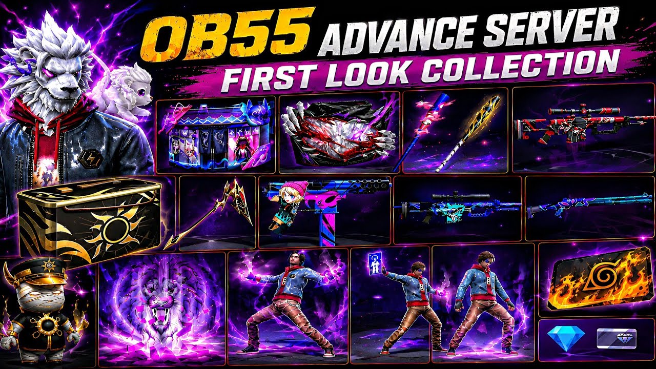 OB55 Advance Server First Look 🔥 NEW Collection & Items | Free Fire OB55