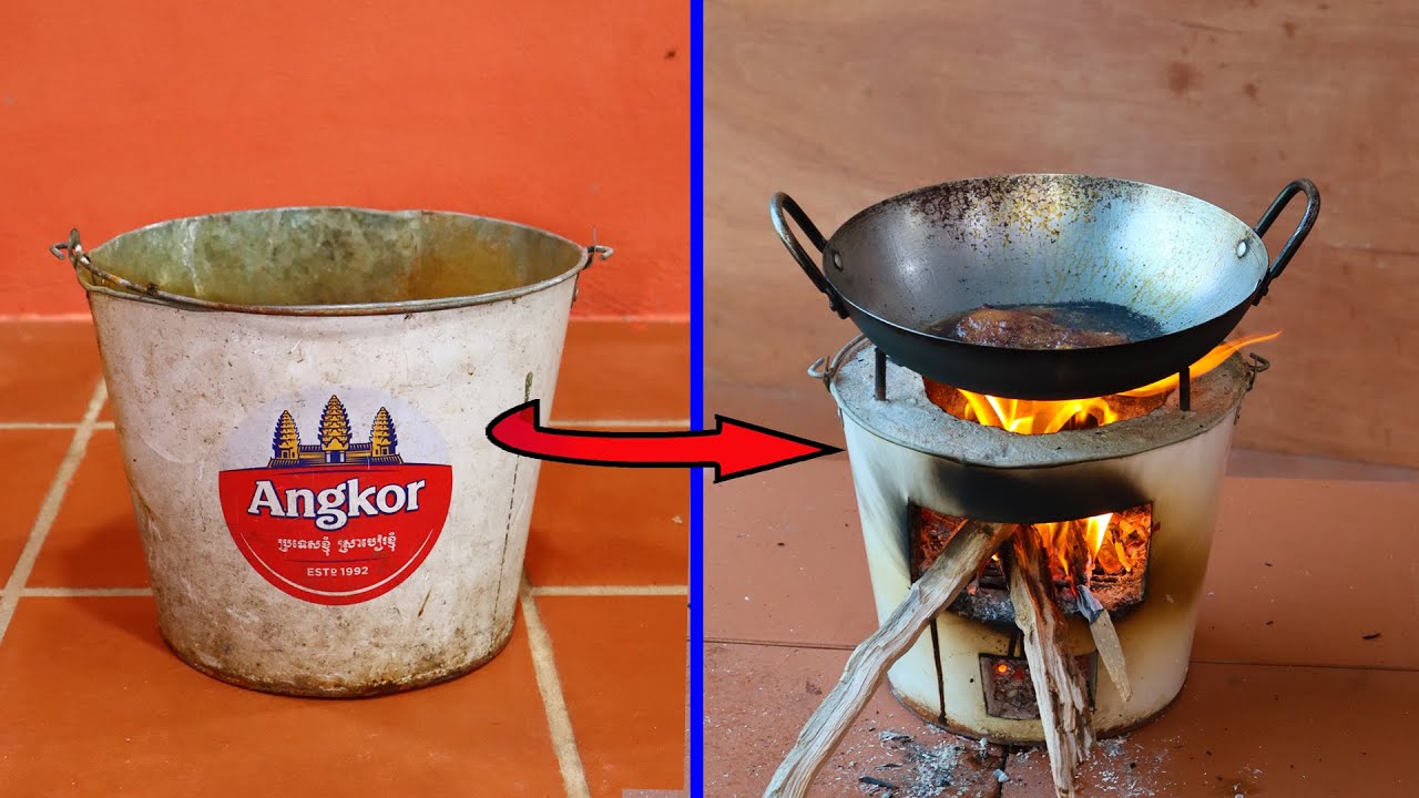 Recycle a Metal Water Bucket in to Fire Wood Stove