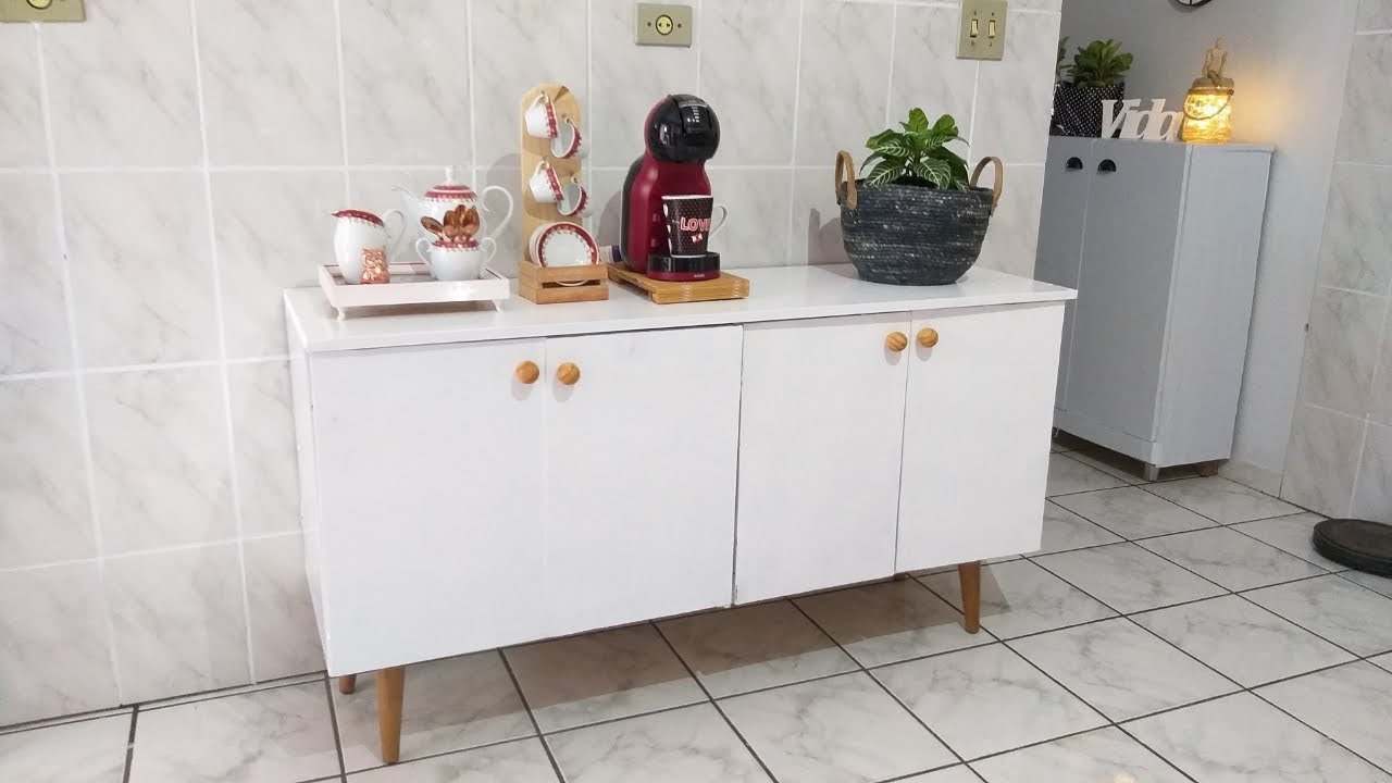 Fiz um armário balcão|buffet para cozinha|com portas de guarda roupas|faça você mesmo|sandra batista