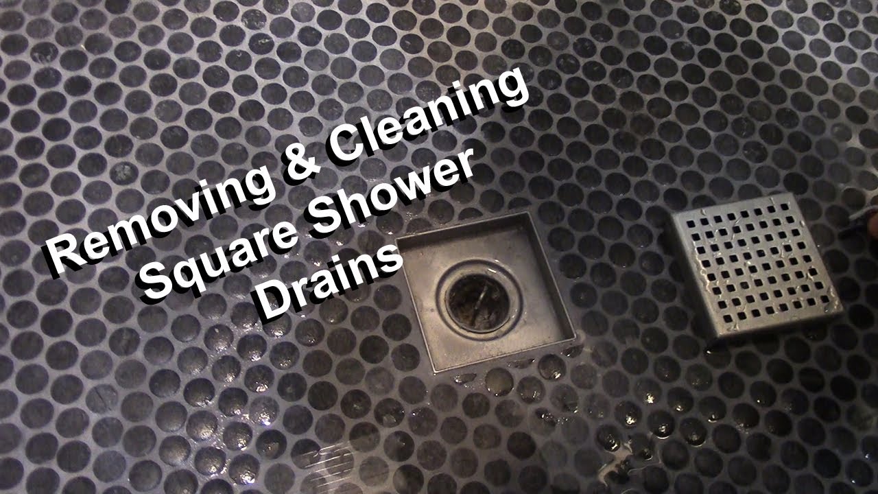 Square Shower Drain Removal and Cleaning
